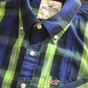 Hollister Men’s Plaid Button-Down Shirt, XL